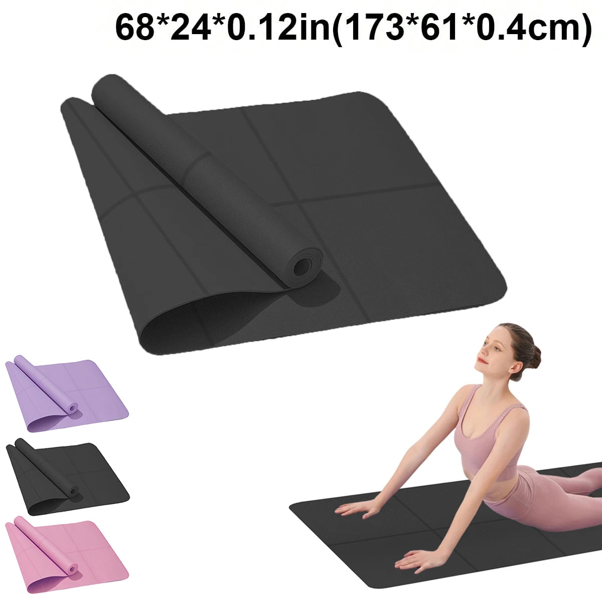 4MM Thick Yoga Mat for Exercise Yoga and Pilates Gymnastics Mat