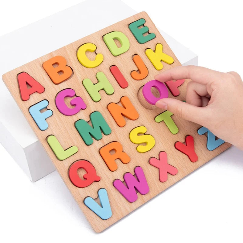 Colorful Alphabet Number Wooden Puzzles