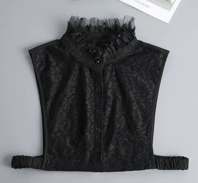 "Women's Detachable Lace Fake Collar - Front Tie Style"