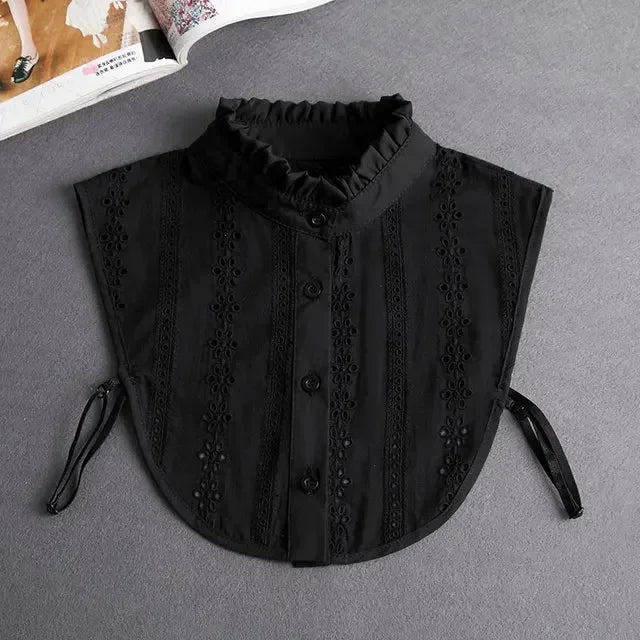 "Women's Detachable Lace Fake Collar - Front Tie Style"