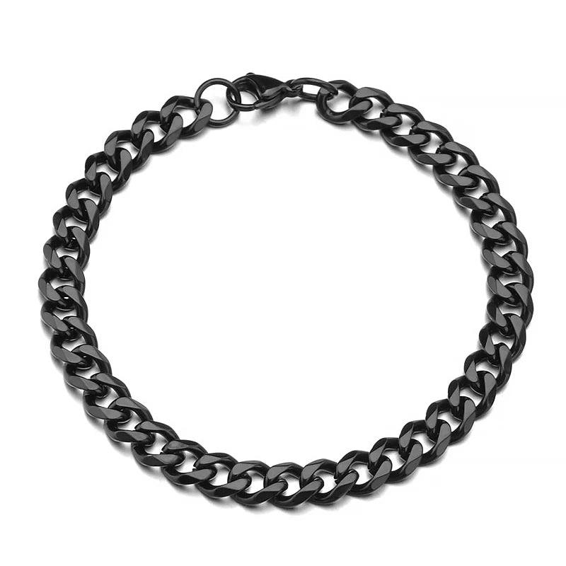 "Unisex Chic: Stylish Curb Cuban Chain Bracelets"