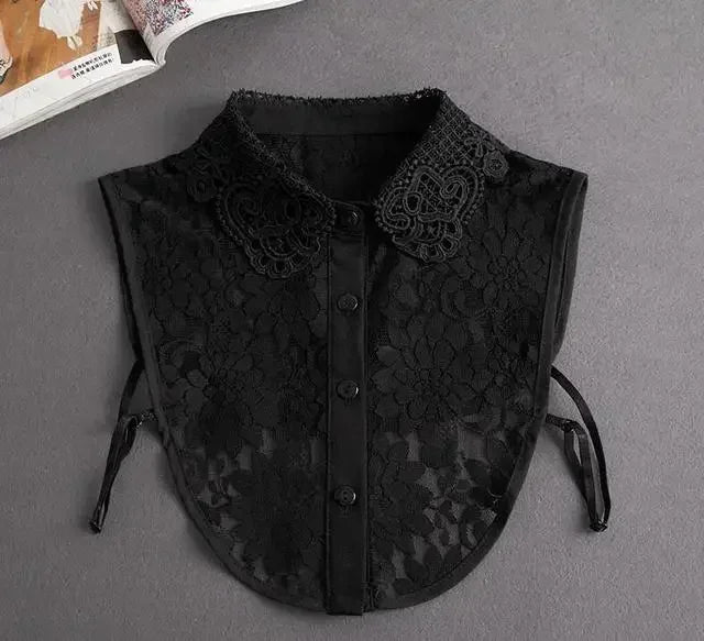 "Women's Detachable Lace Fake Collar - Front Tie Style"