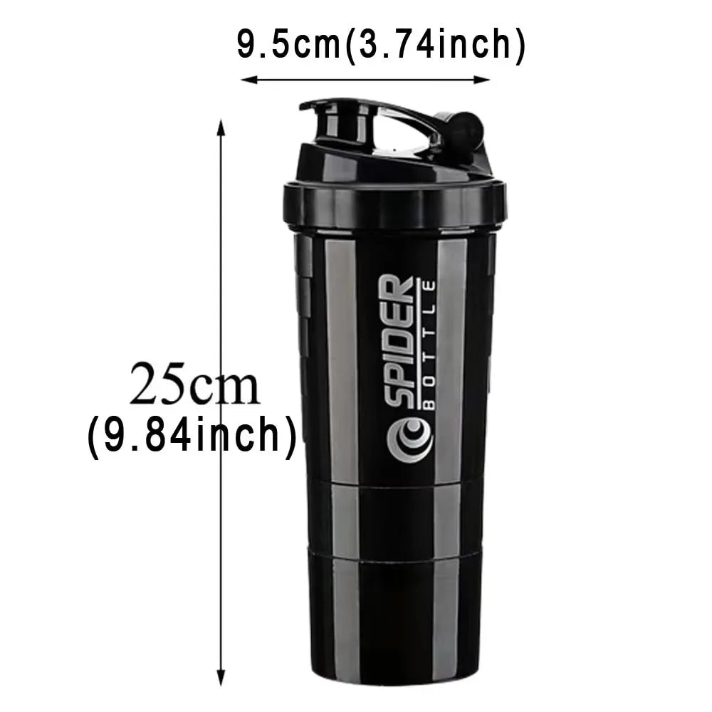 3 Layers Shaker Protein Bottle Powder Shake Cup