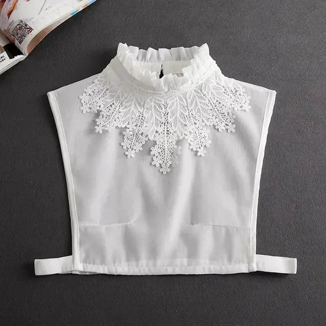 "Women's Detachable Lace Fake Collar - Front Tie Style"