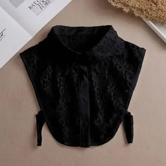 "Women's Detachable Lace Fake Collar - Front Tie Style"