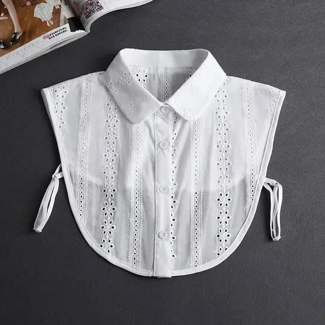 "Women's Detachable Lace Fake Collar - Front Tie Style"