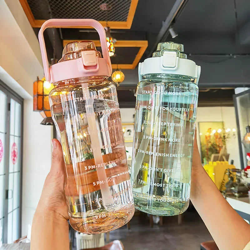 2 Liters Kettle Large Water Bottle with Straw