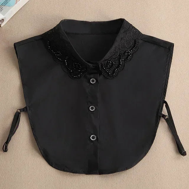 "Women's Detachable Lace Fake Collar - Front Tie Style"