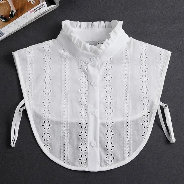 "Women's Detachable Lace Fake Collar - Front Tie Style"