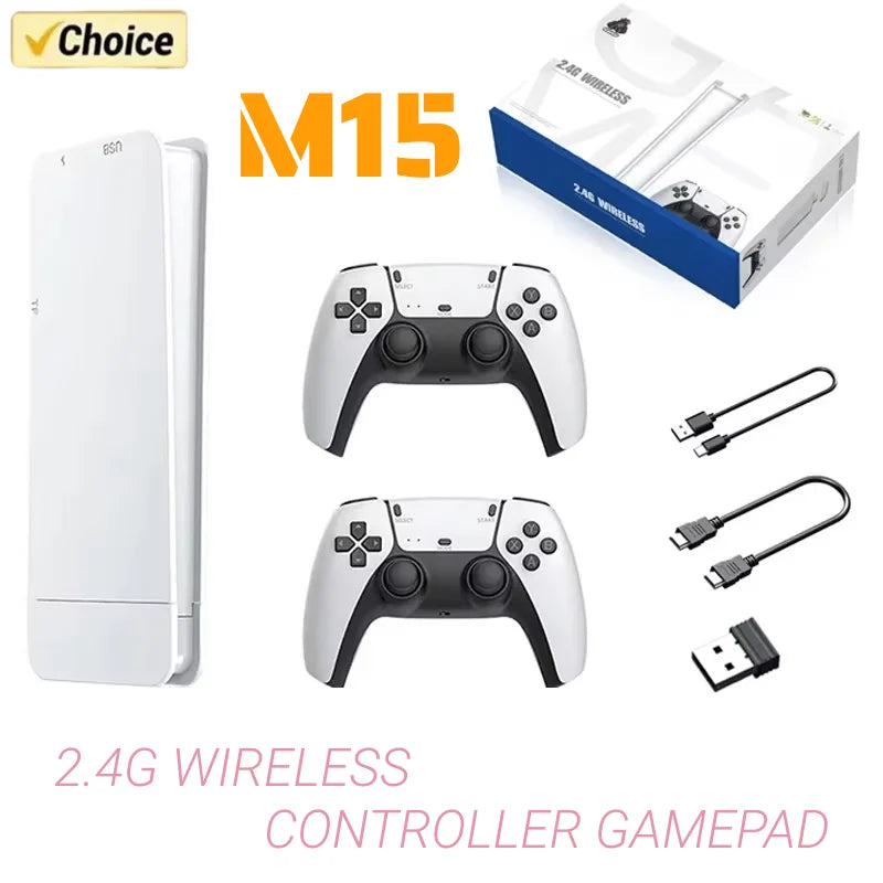 M15 Mini 4K Retro Game Stick with Wireless Controllers