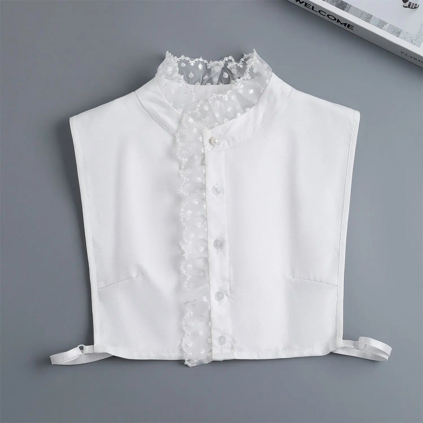 "Women's Detachable Lace Fake Collar - Front Tie Style"