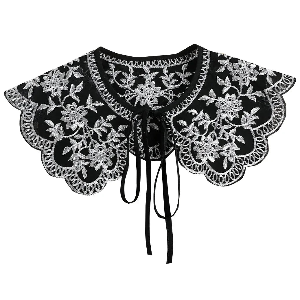 "Women's Detachable Lace Fake Collar - Front Tie Style"